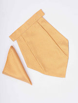 Yellow Geometric Woven Cravat & Pocket Square Set