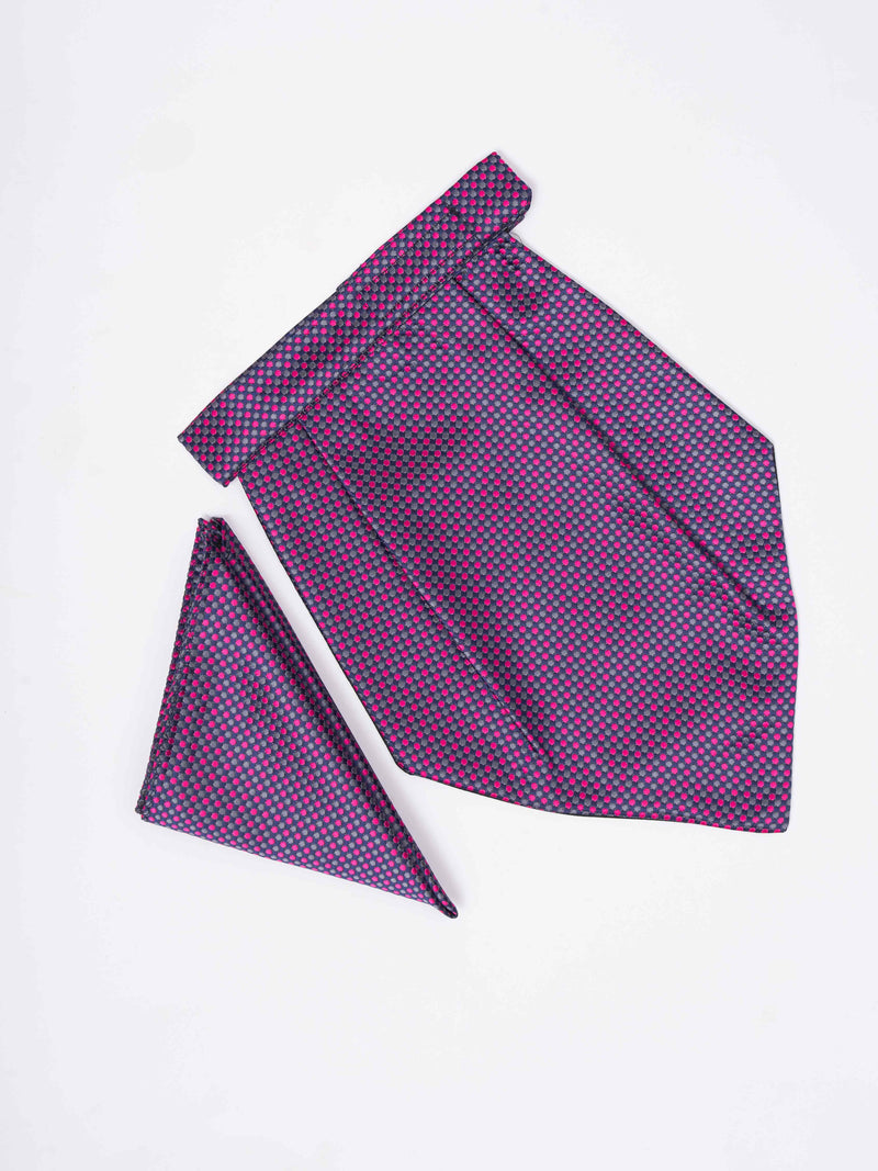 Multicolor Polka Woven Cravat & Pocket Square Set