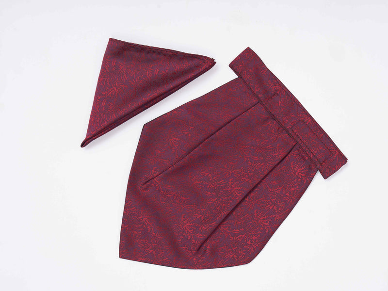 Blue Floral Woven Cravat & Pocket Square Set