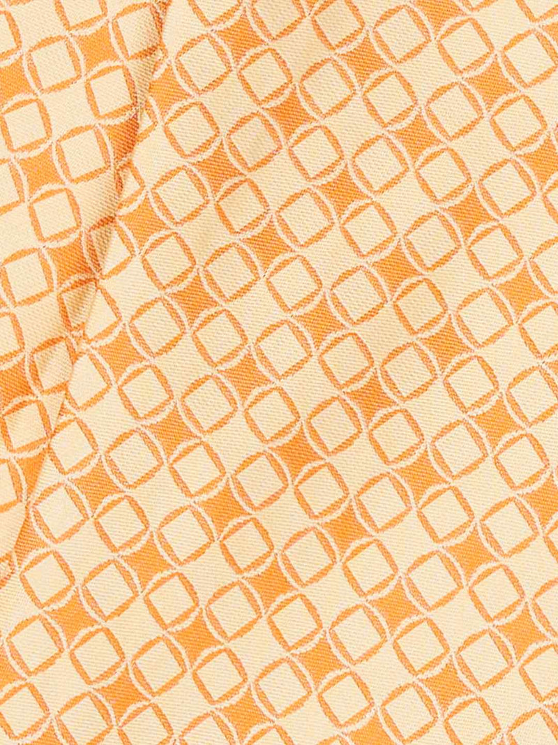 Yellow Geometric Woven Cravat & Pocket Square Set