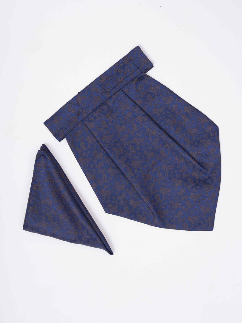 Blue Paisley Woven Cravat & Pocket Square Set