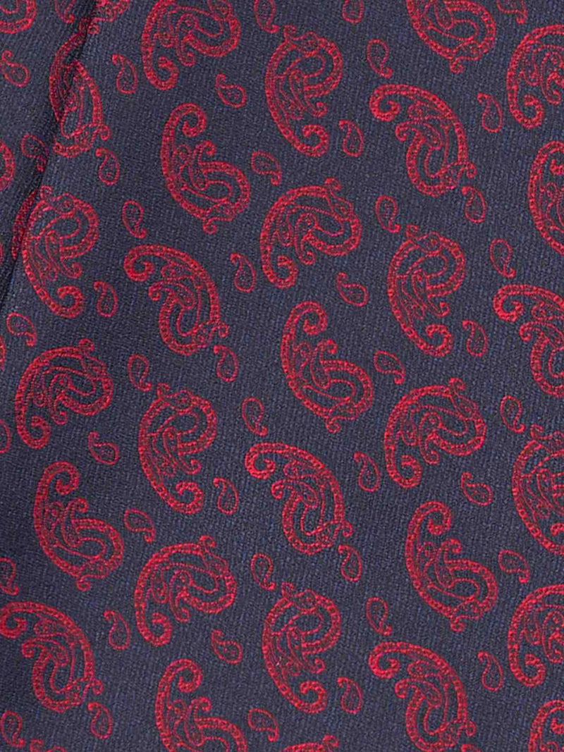 Red Paisley Woven Cravat & Pocket Square Set