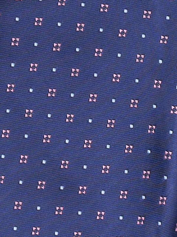 Blue Geometric Woven Cravat & Pocket Square Set