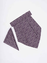 Purple Abstract Woven Cravat & Pocket Square Set