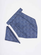 Blue Paisley Woven Cravat & Pocket Square Set