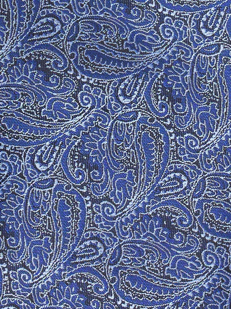 Blue Paisley Woven Cravat & Pocket Square Set