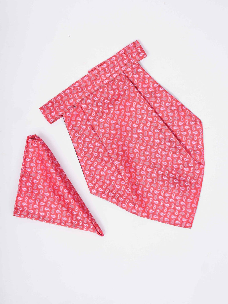 Pink Paisley Woven Cravat & Pocket Square Set