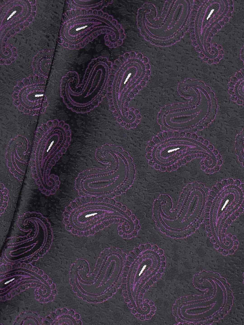 Purple Paisley Woven Cravat & Pocket Square Set