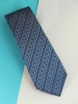 Blue Stripe Woven Silk Necktie