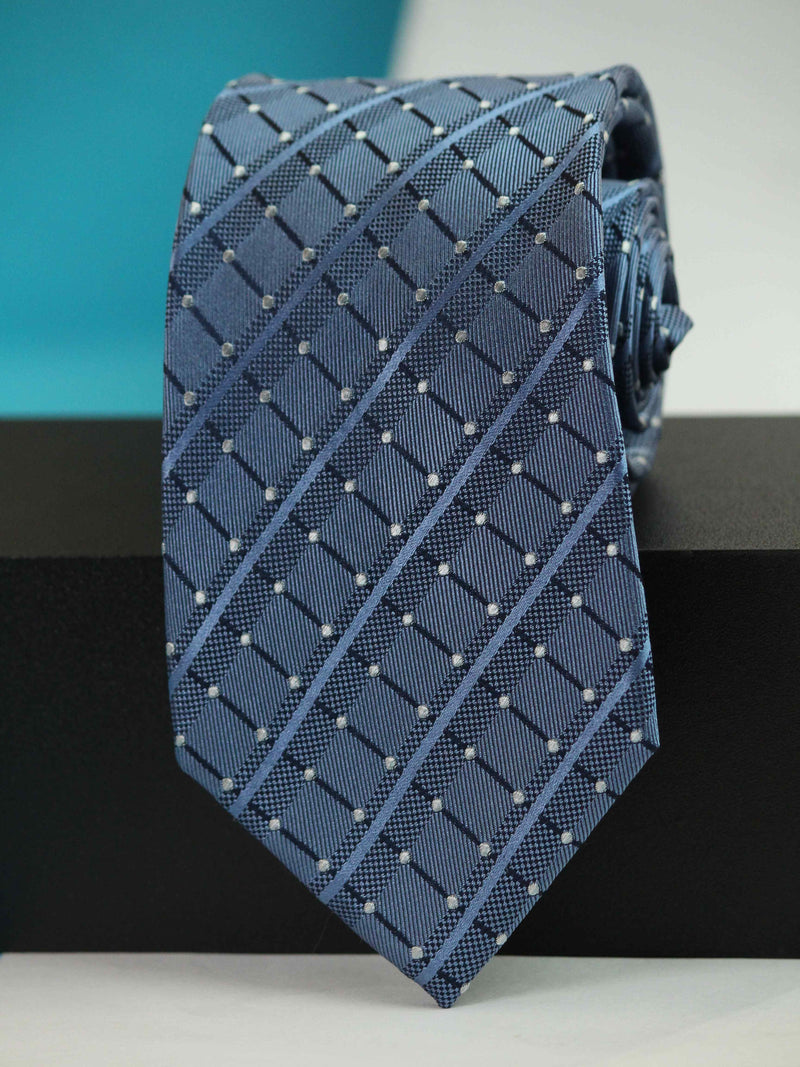 Blue Stripe Woven Silk Necktie