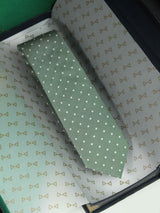 Green Polka Woven Silk Necktie