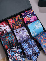 9 - Piece Printed Tie Set - TOSSIDO
