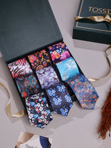 9 - Piece Printed Tie Set - TOSSIDO