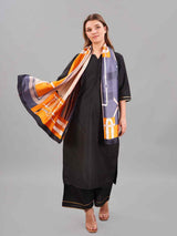 Blue & Orange Belt Printed Stole