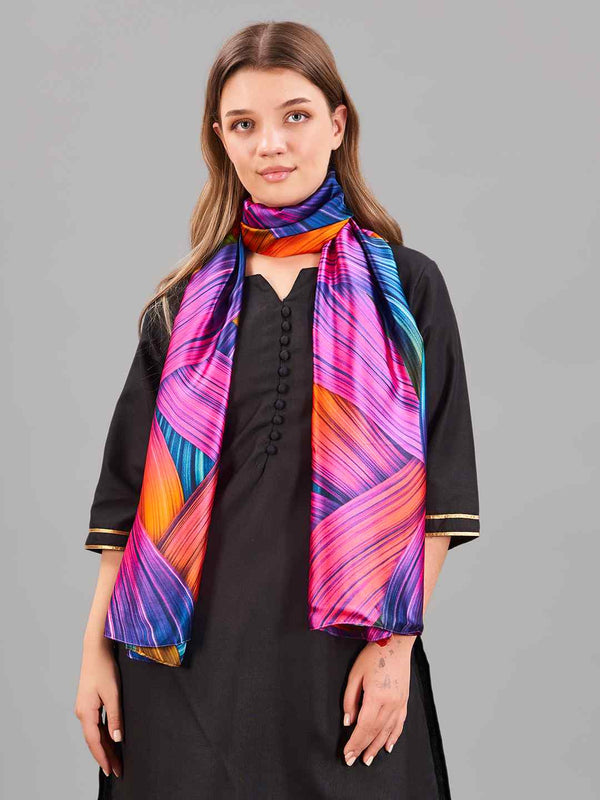 Pink & Blue Abstract Printed Stole