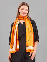 Orange Horse & Belt Printed Stole