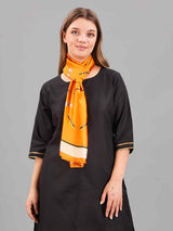 Orange Horse & Belt Printed Stole