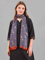 Blue Floral Printed Stole