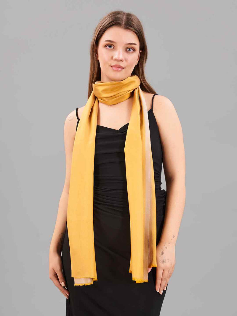 Golden Glow Reversible Kashmiri Stole