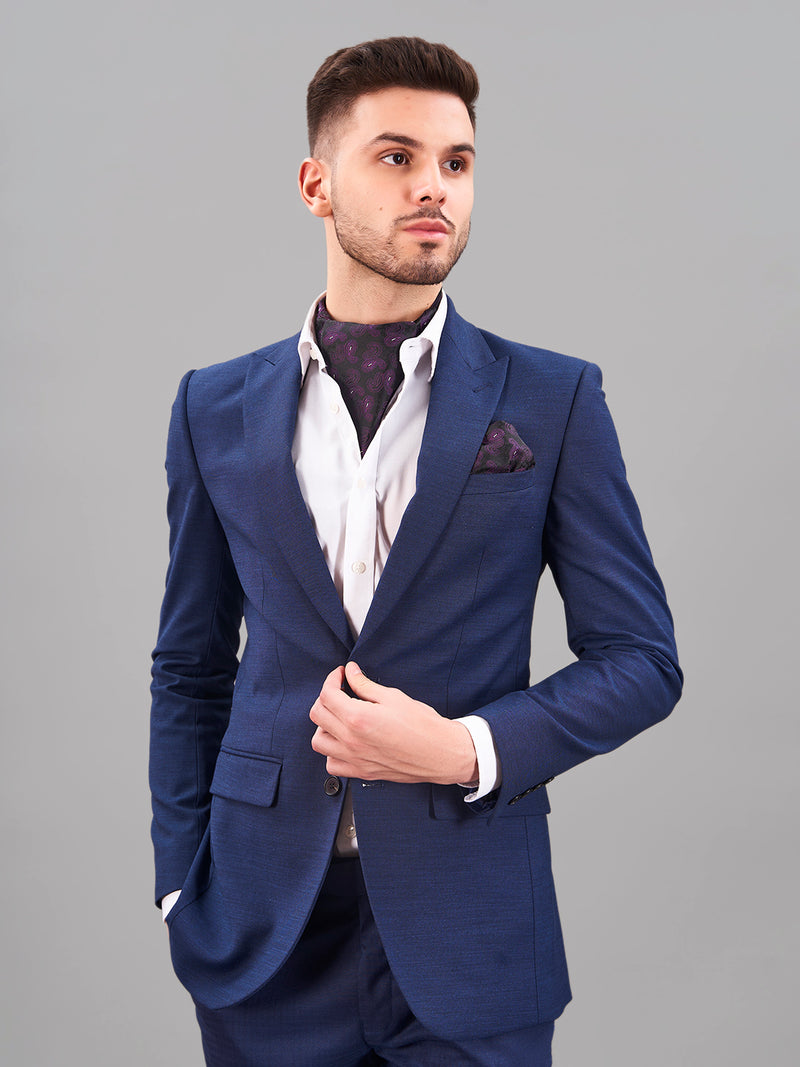 Purple Paisley Woven Cravat & Pocket Square Set