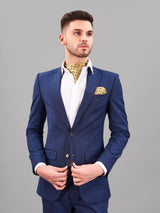 Golden Geometric Woven Cravat & Pocket Square Set