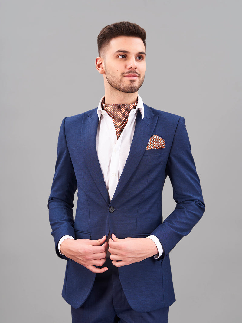 Orange Polka Woven Cravat & Pocket Square Set