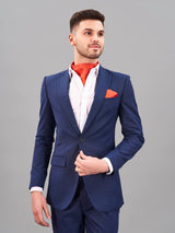 Orange Geometric Woven Cravat & Pocket Square Set