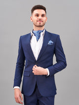 Blue Paisley Woven Cravat & Pocket Square Set