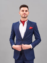 Red Geometric Woven Cravat & Pocket Square Set