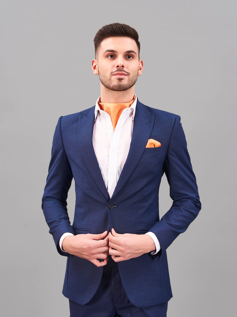 Brown Geometric Woven Cravat & Pocket Square Set