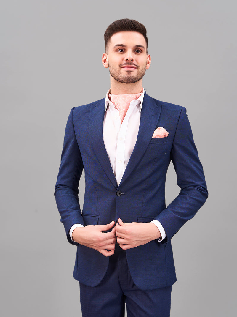 Peach Abstract Woven Cravat & Pocket Square Set