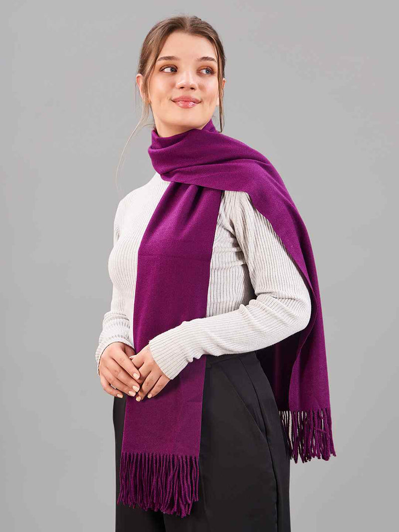 Purple Solid Woolen Muffler