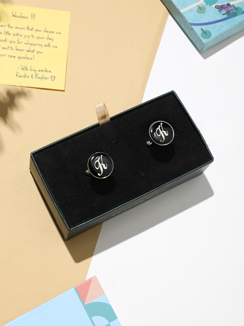 Alphabet K Cufflink