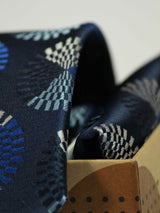 Blue Geometric Broad Necktie & Pocket Square Giftset