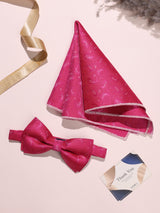 Pink Paisley Bow Tie & Pocket Square Set