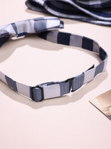 Navy & White Check Bow Tie & Pocket Square Set