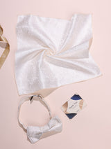 Ivory Paisley Bow Tie & Pocket Square Set