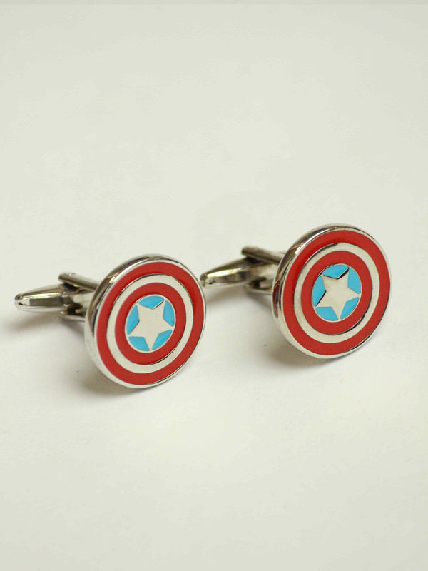 Captain America Shield Cufflinks & Tie clip Set