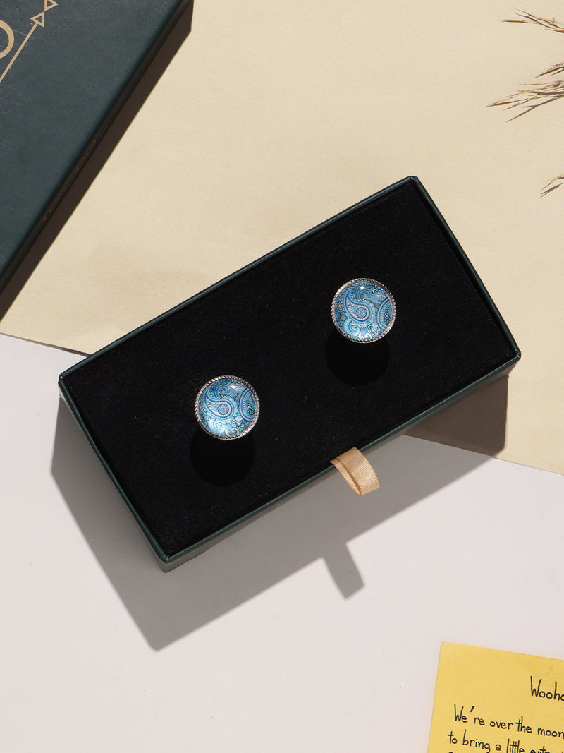 Blue Paisley Cufflinks