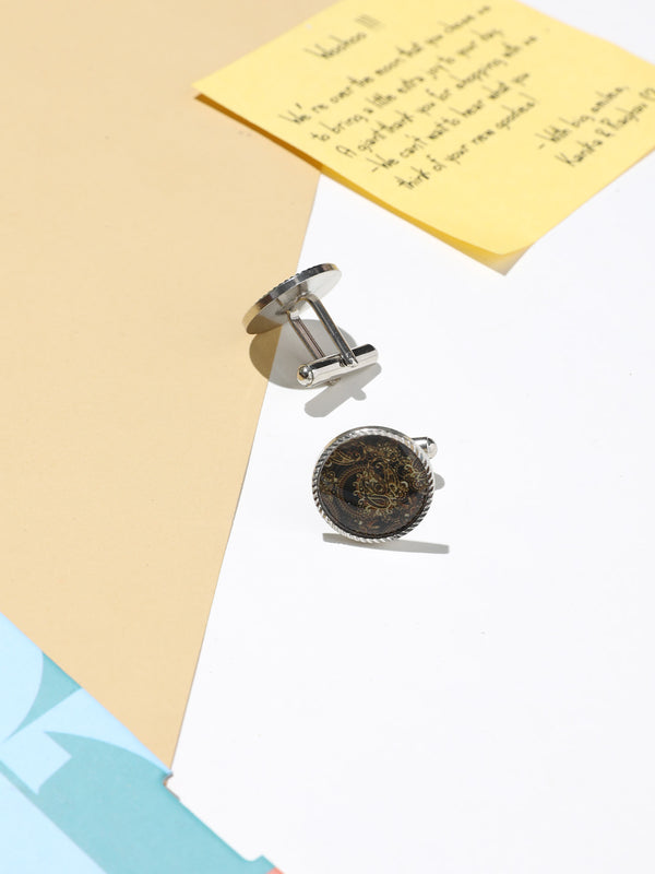 Black & Gold Paisley Cufflinks