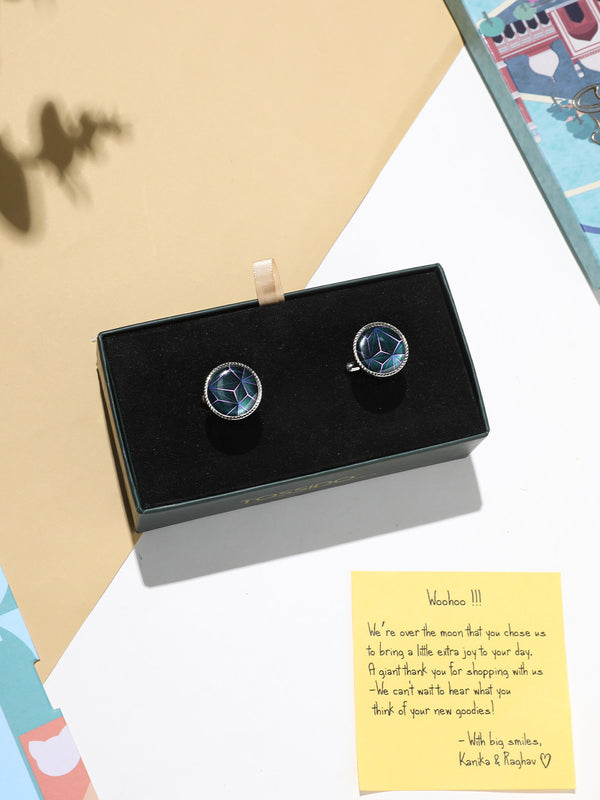 Blue Abstract Cufflinks