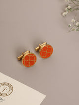 Orange Quatrefoil Cufflinks - TOSSIDO