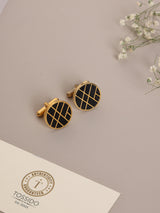 Black Criss-Cross Cufflinks - TOSSIDO