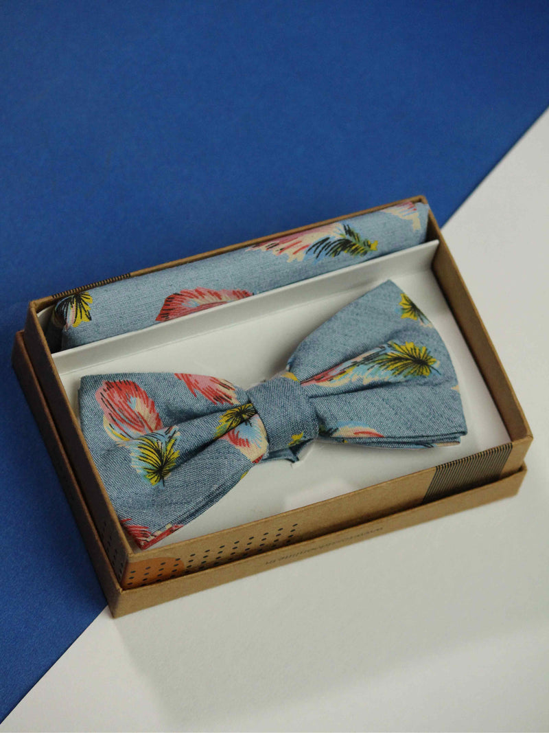 Feather Fall Bowtie & Pocket Square Set