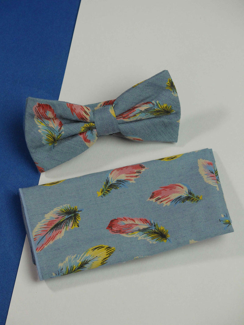 Feather Fall Bowtie & Pocket Square Set