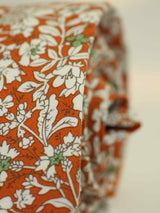 Orange & White Floral Skinny Necktie