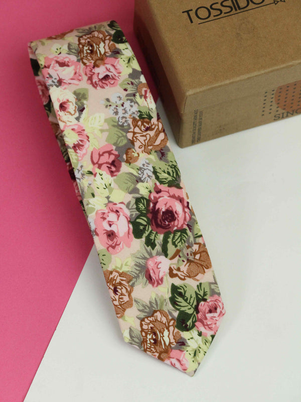 Multicolor Floral Skinny Necktie