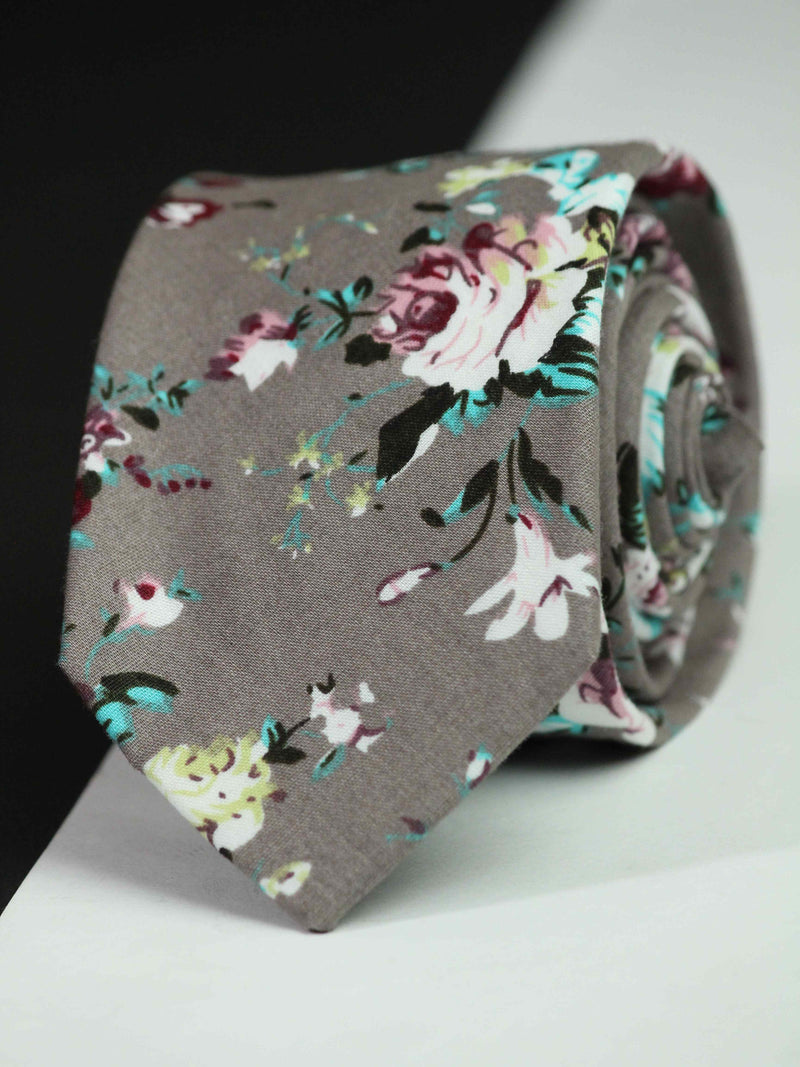 Multicolor Floral Skinny Necktie