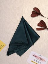 Deep Bottle Green Satin Pocket Square