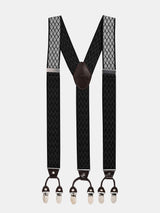 Black Elastic Suspender with Self-Checks